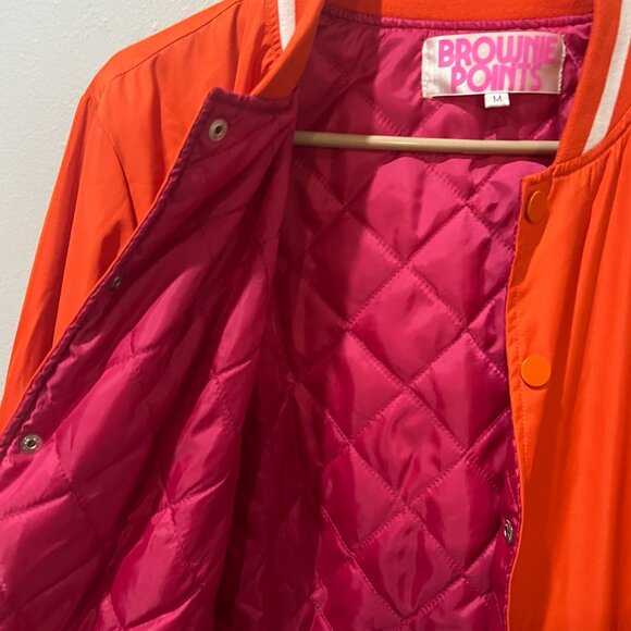 NWOT Brownie Points Varsity Bomber Jacket Bad B**** with Anxiety Sz M - Picture 4 of 4